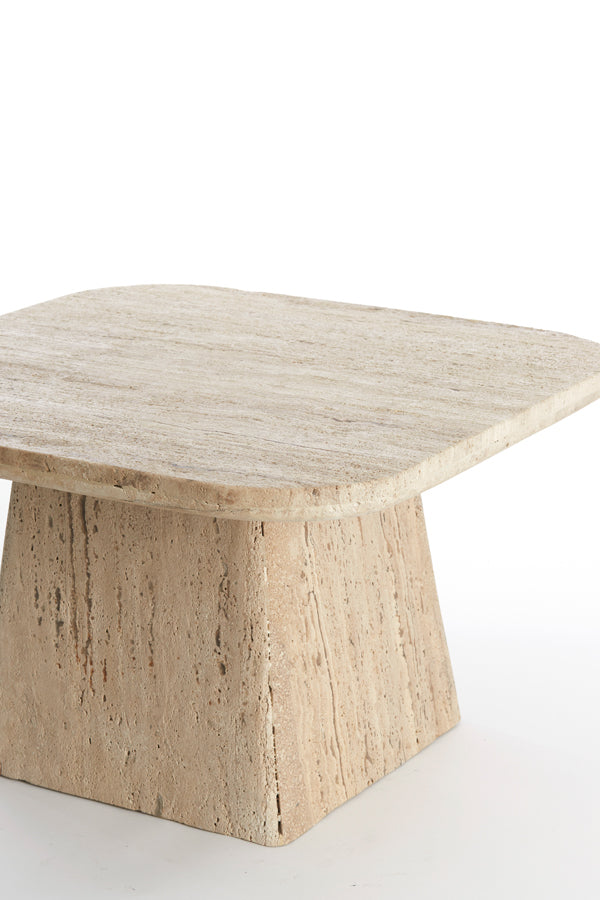 Coffee table 60x60x36 cm KEPAMI travertine sand