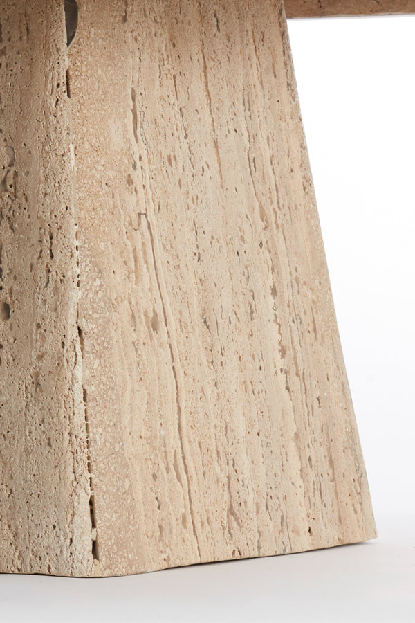 Coffee table 60x60x36 cm KEPAMI travertine sand