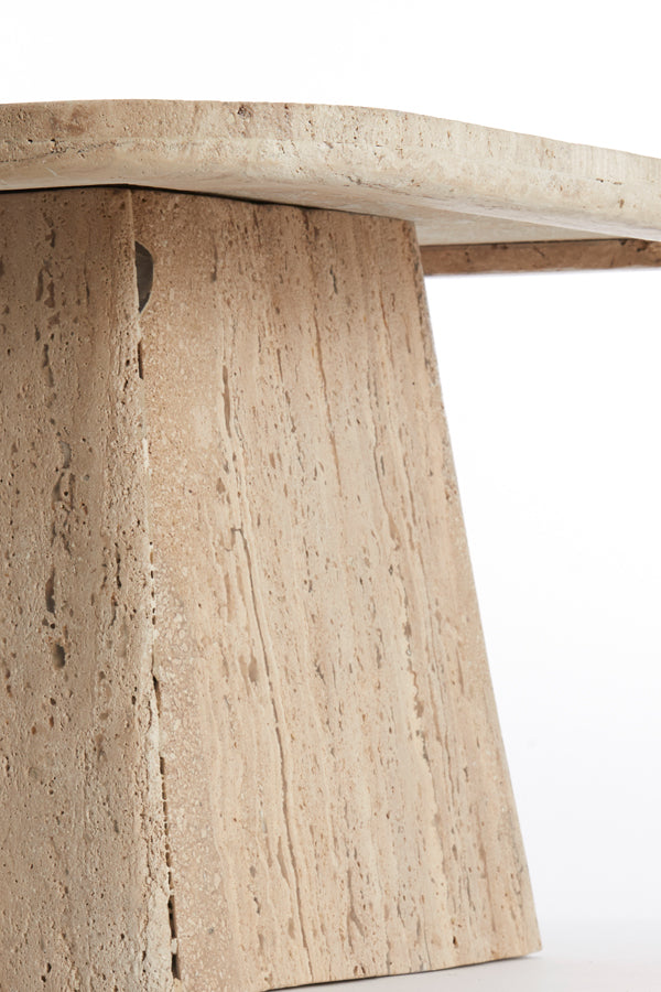 Coffee table 60x60x36 cm KEPAMI travertine sand