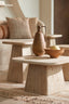 Coffee table 60x60x36 cm KEPAMI travertine sand