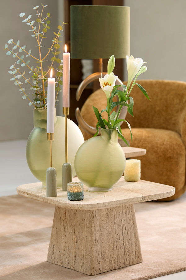 Coffee table 60x60x36 cm KEPAMI travertine sand
