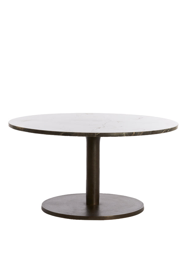 Coffee table 76x36 cm PAZO dark brown marble+dark brown