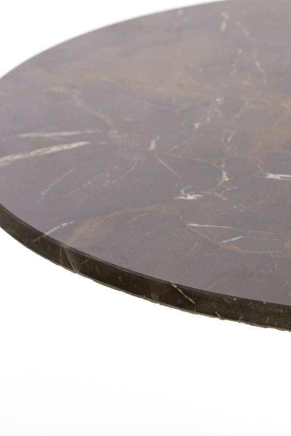 Coffee table 76x36 cm PAZO dark brown marble+dark brown