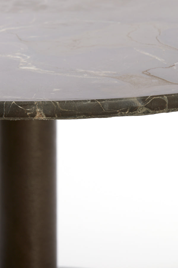 Coffee table 76x36 cm PAZO dark brown marble+dark brown