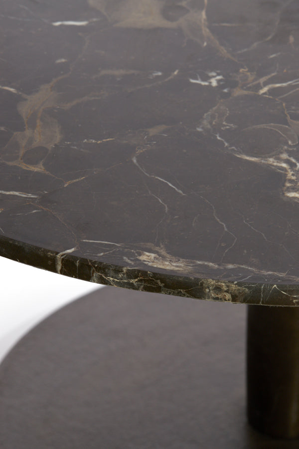 Coffee table 76x36 cm PAZO dark brown marble+dark brown