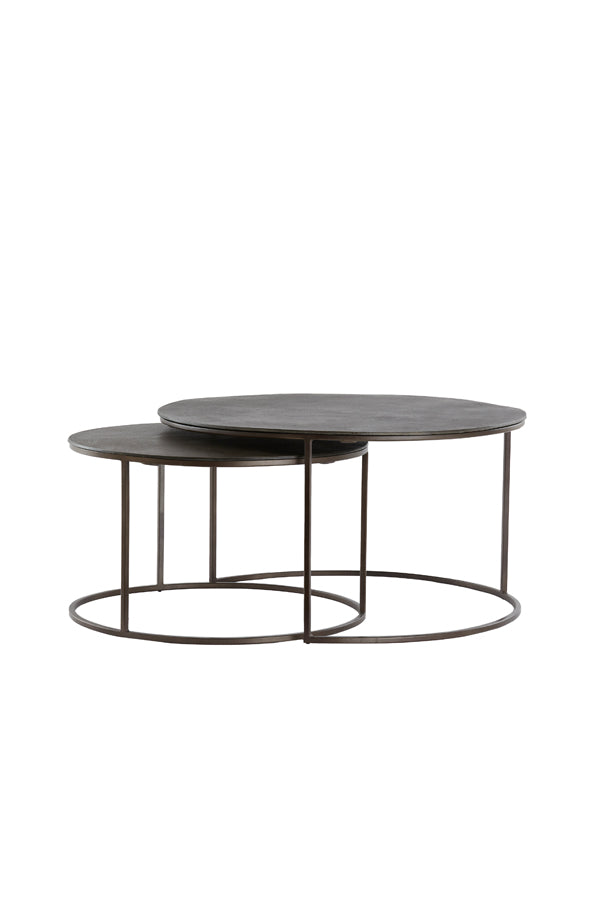 Coffee table S/2 61x37+76x41 cm TALCA dark brown