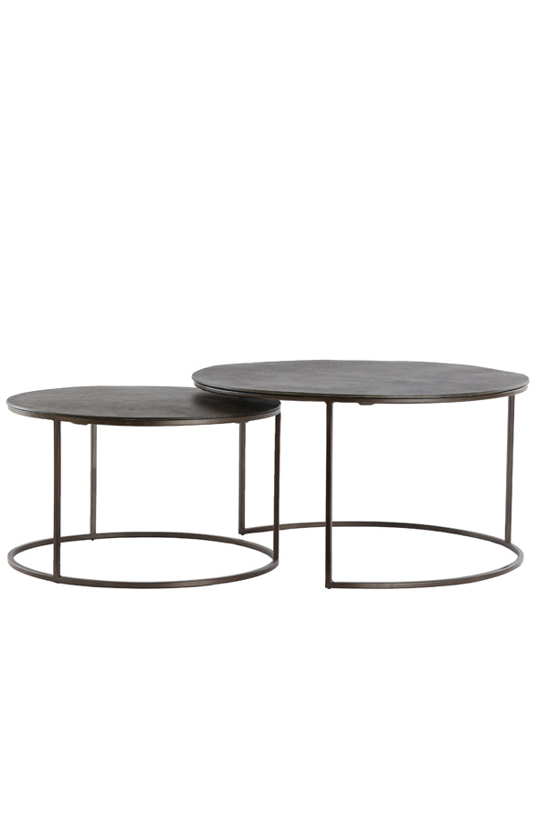 Coffee table S/2 61x37+76x41 cm TALCA dark brown
