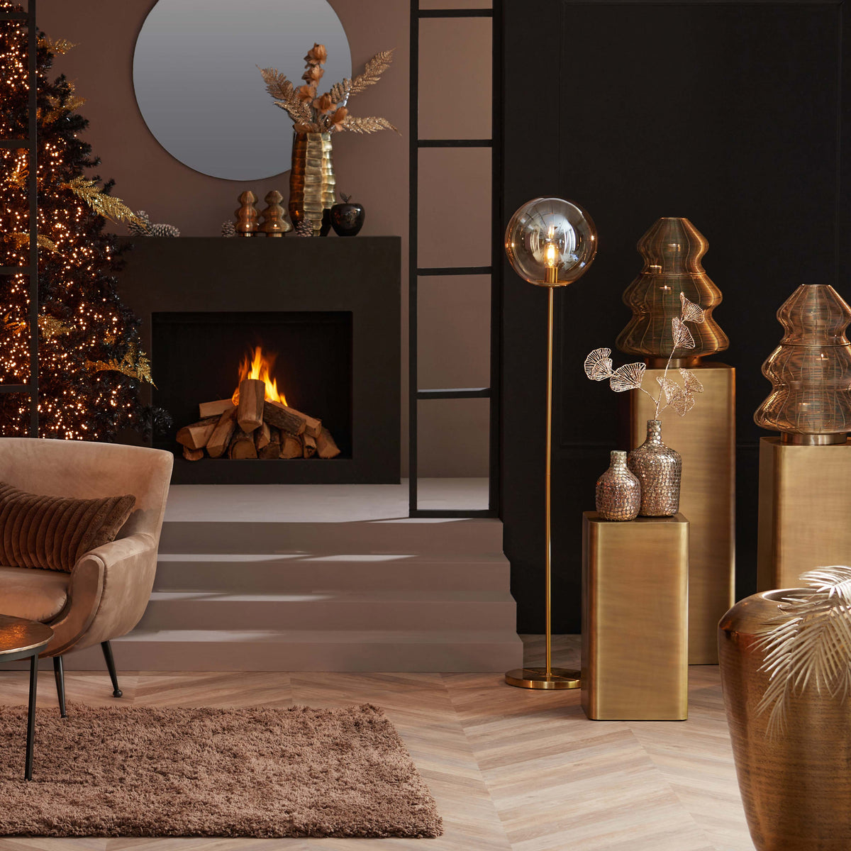 Pillar 35,5x35,5x100 cm ALURIO antique bronze