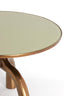 Coffee table 65x44 cm MELLO shiny brown bronze+glass taupe