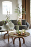Coffee table 65x44 cm MELLO shiny brown bronze+glass taupe