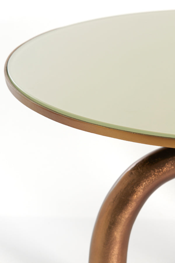Coffee table 76x40 cm MELLO shiny brown bronze+glass taupe