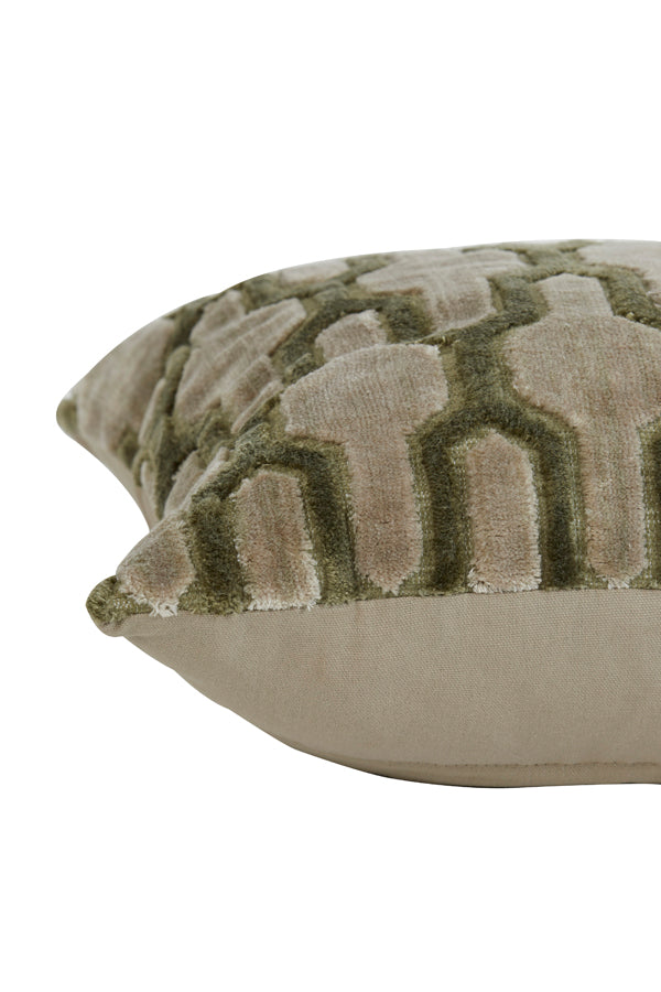 Cushion 45x45 cm JEMBANA sand+olive green