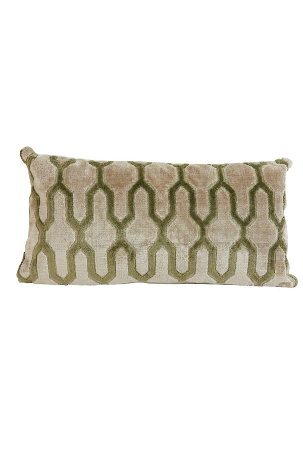 Cushion 60x30 cm JEMBANA sand+olive green