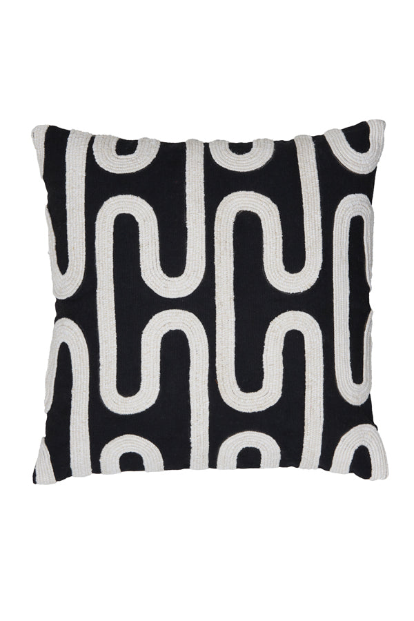 Cushion 45x45 cm OSHAWA black+beige