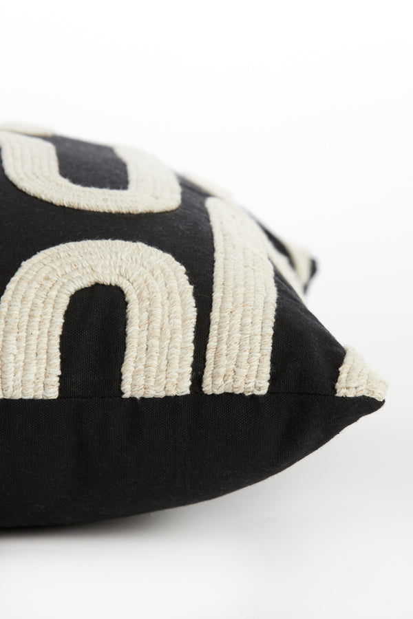 Cushion 45x45 cm OSHAWA black+beige