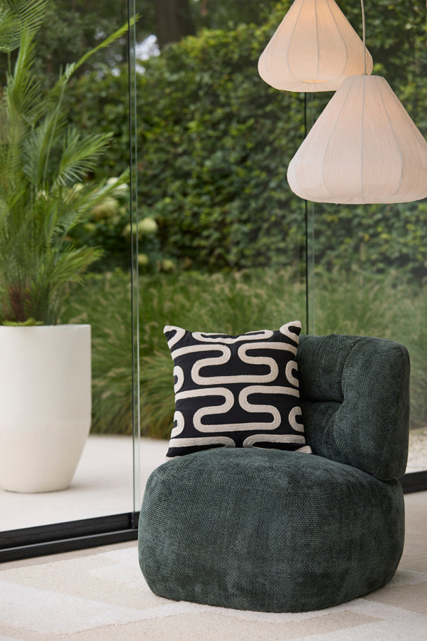 Cushion 45x45 cm OSHAWA black+beige