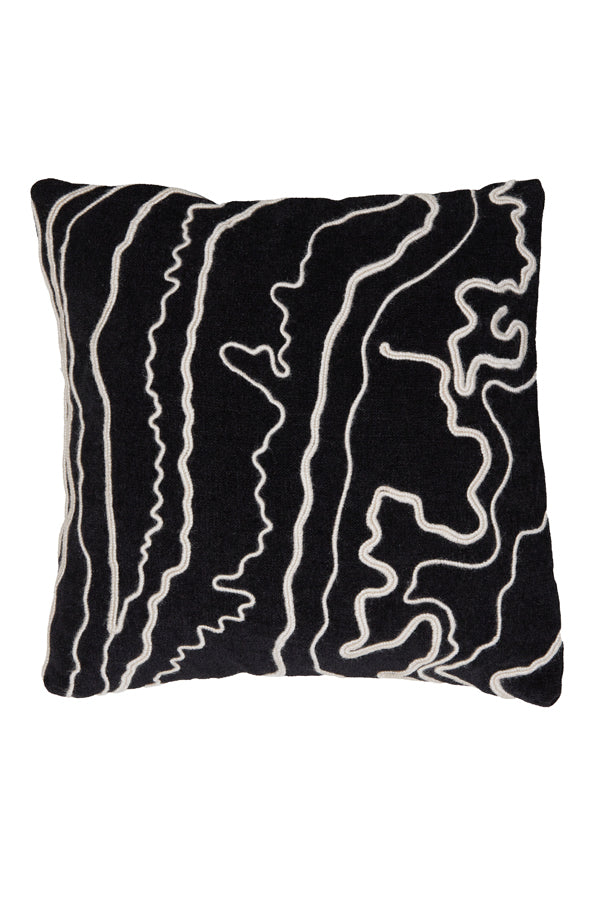 Cushion 45x45 cm CASTRO black+beige