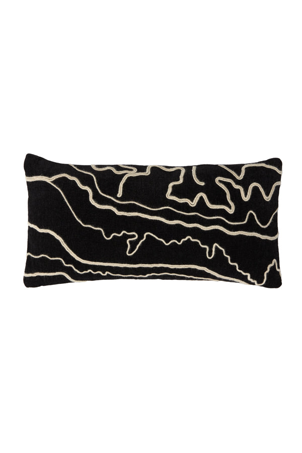 Cushion 60x30 cm CASTRO black+beige