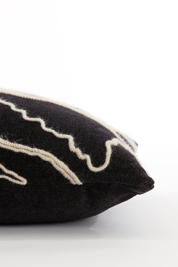 Cushion 60x30 cm CASTRO black+beige