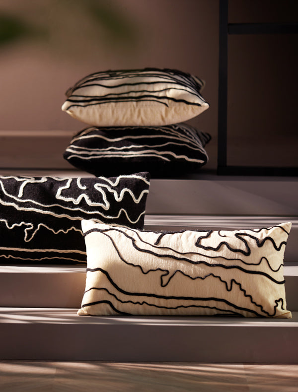 Cushion 60x30 cm CASTRO black+beige