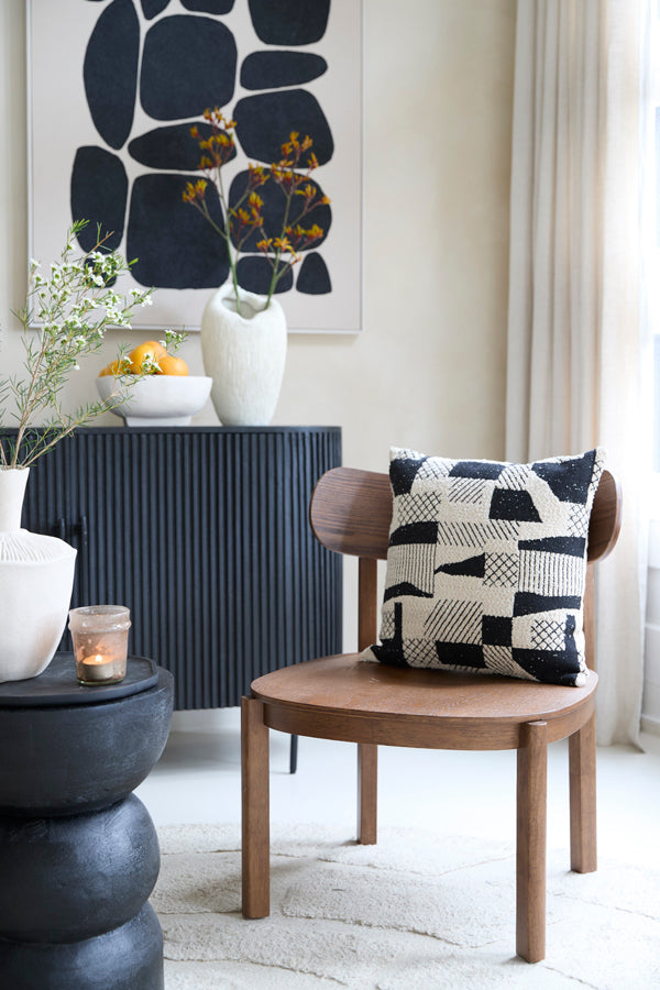 Cushion 45x45 cm CESENA black+beige
