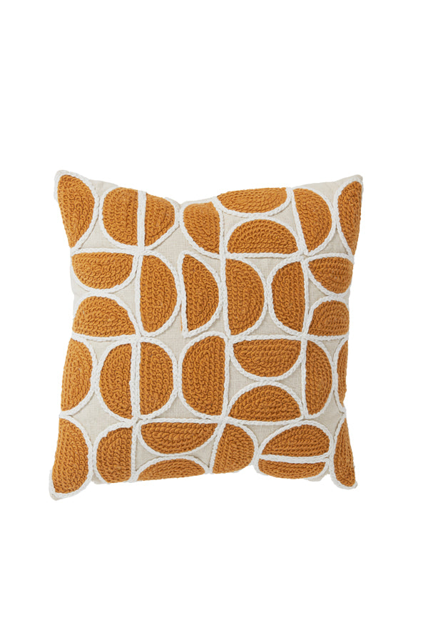 Cushion 45x45 cm CASCO cream+ocher