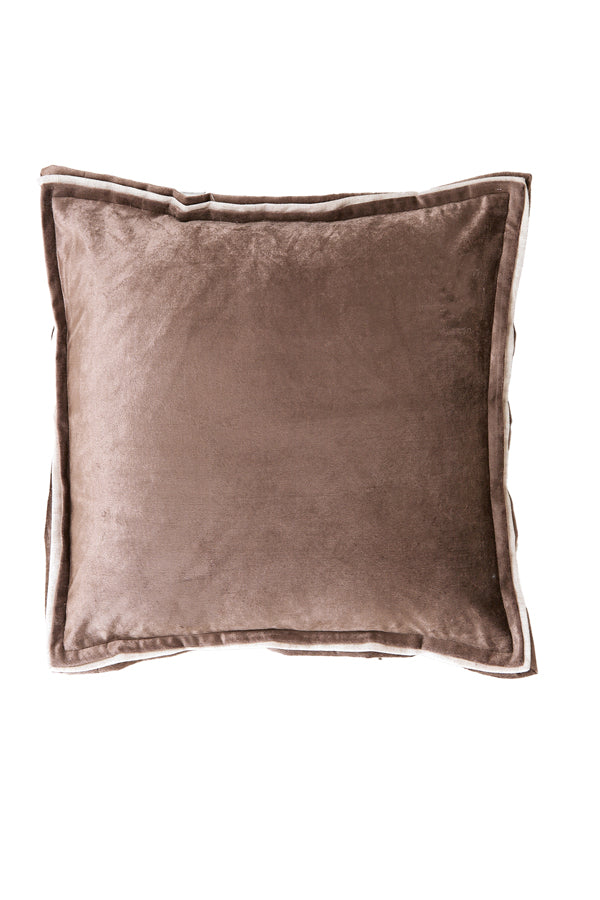 Cushion 45x45 cm BAXLEY velvet grey+linen natural