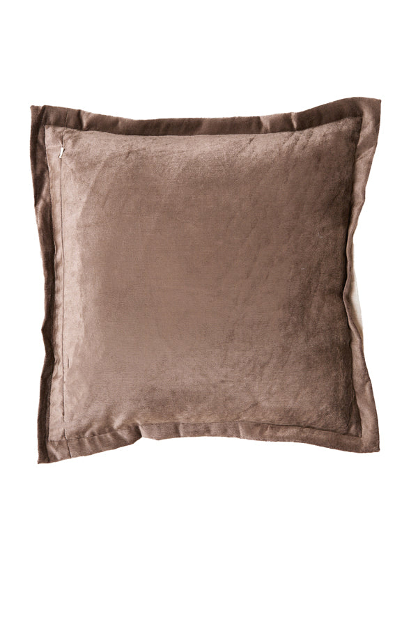 Cushion 45x45 cm BAXLEY velvet grey+linen natural