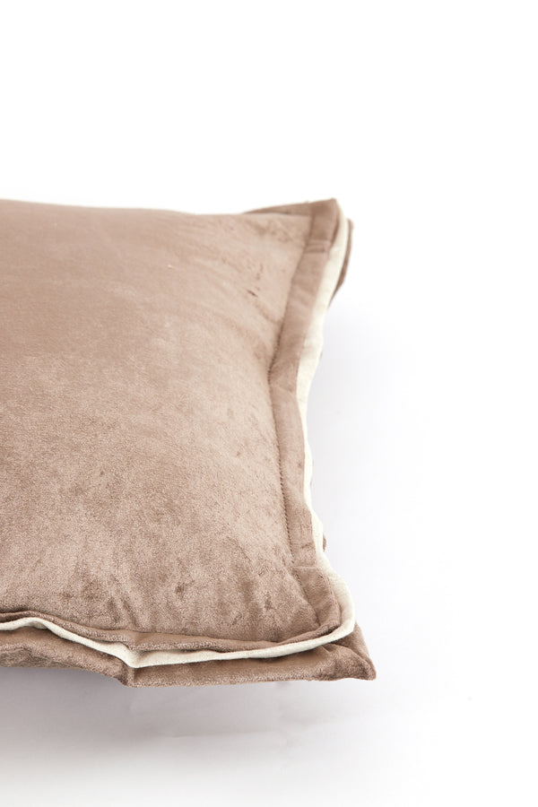 Cushion 45x45 cm BAXLEY velvet grey+linen natural