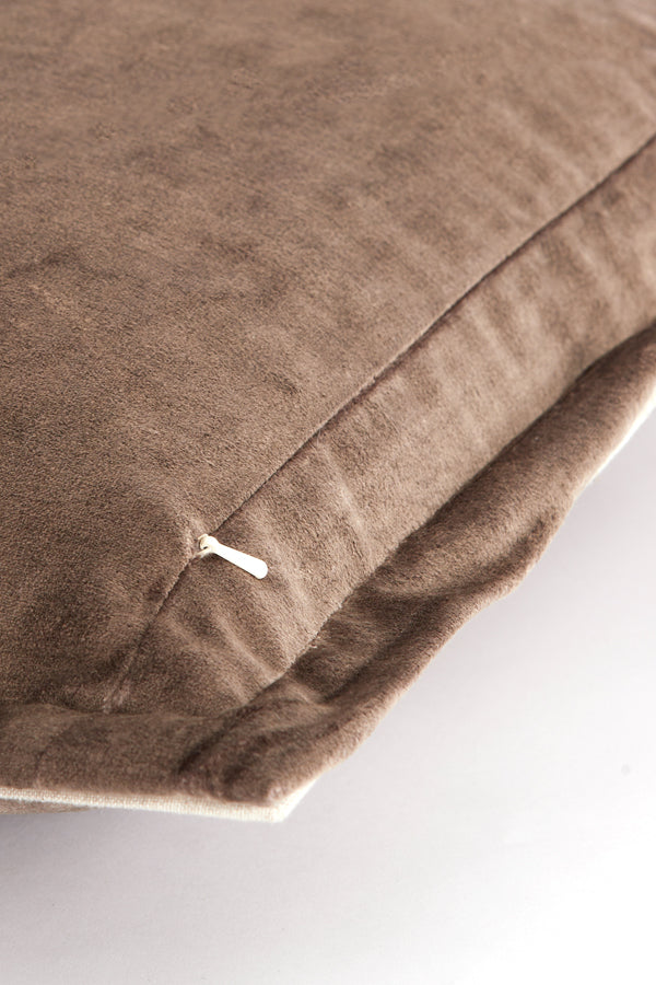 Cushion 45x45 cm BAXLEY velvet grey+linen natural