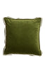 Cushion 45x45 cm BAXLEY velvet dark green+linen natural