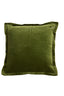 Cushion 45x45 cm BAXLEY velvet dark green+linen natural