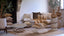 Cushion 45x45 cm BAXLEY velvet green+linen natural