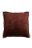 Cushion 45x45 cm BAXLEY velvet dark brown+linen natural