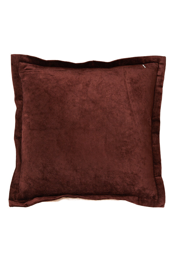 Cushion 45x45 cm BAXLEY velvet dark brown+linen natural