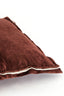 Cushion 45x45 cm BAXLEY velvet dark brown+linen natural