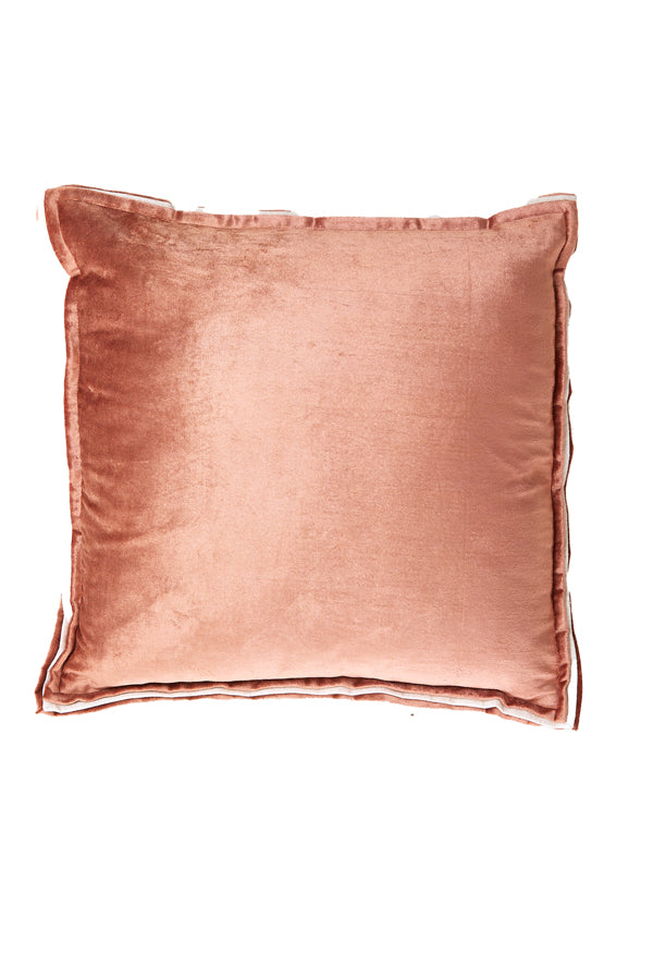 Cushion 45x45 cm BAXLEY velvet old pink+linen natural