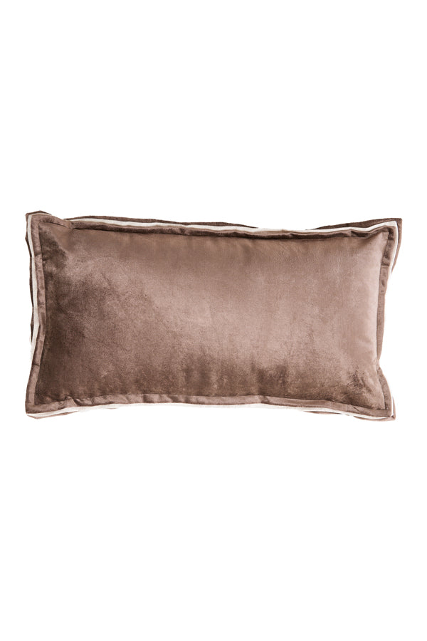 Cushion 60x30 cm BAXLEY velvet grey+linen natural