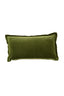 Cushion 60x30 cm BAXLEY velvet dark green+linen natural