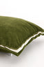 Cushion 60x30 cm BAXLEY velvet dark green+linen natural
