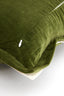 Cushion 60x30 cm BAXLEY velvet dark green+linen natural
