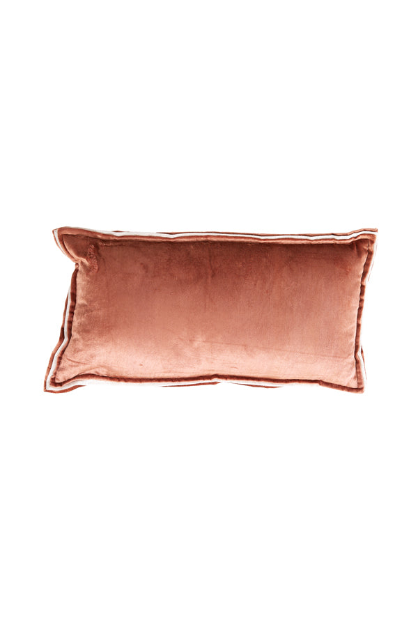 Cushion 60x30 cm BAXLEY velvet old pink+linen natural
