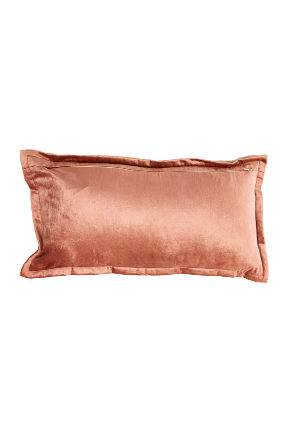Cushion 60x30 cm BAXLEY velvet old pink+linen natural