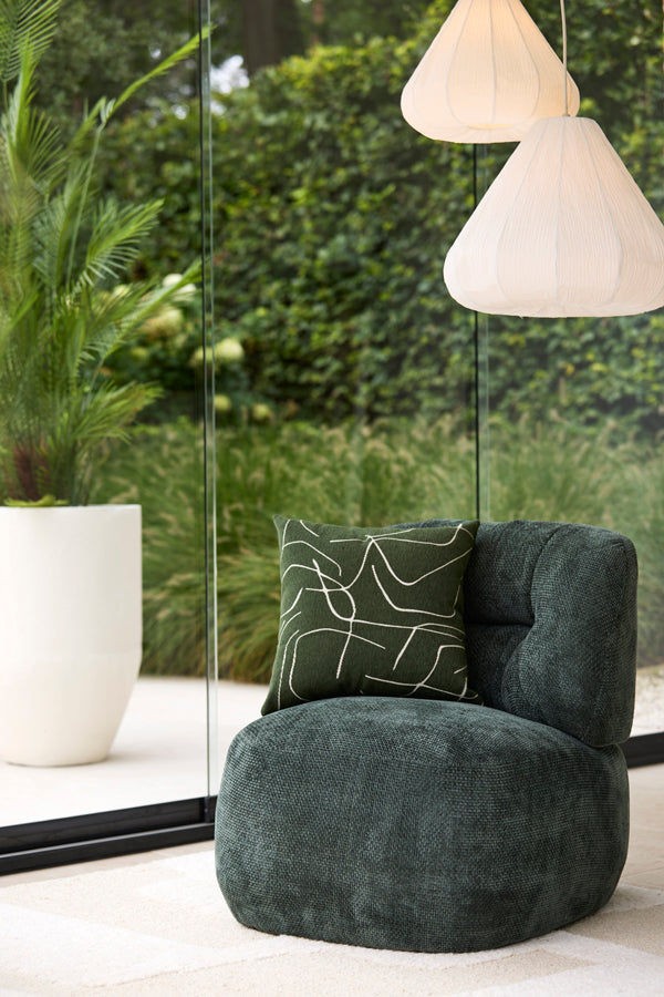 Cushion 45x45 cm ROYCE green-white