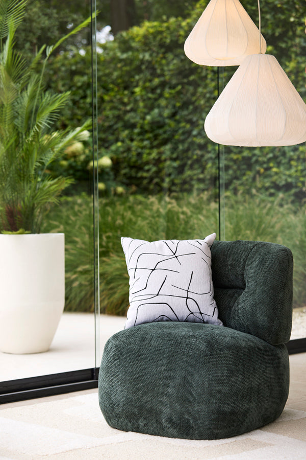 Cushion 45x45 cm ROYCE white-black