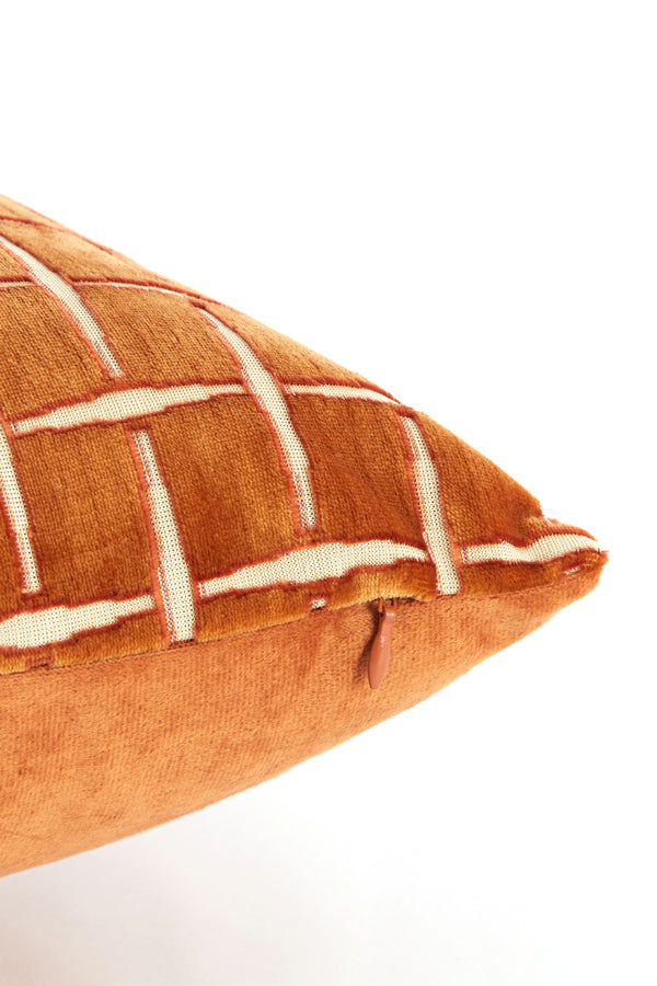 Cushion 60x30 cm ROMAIN orange-white