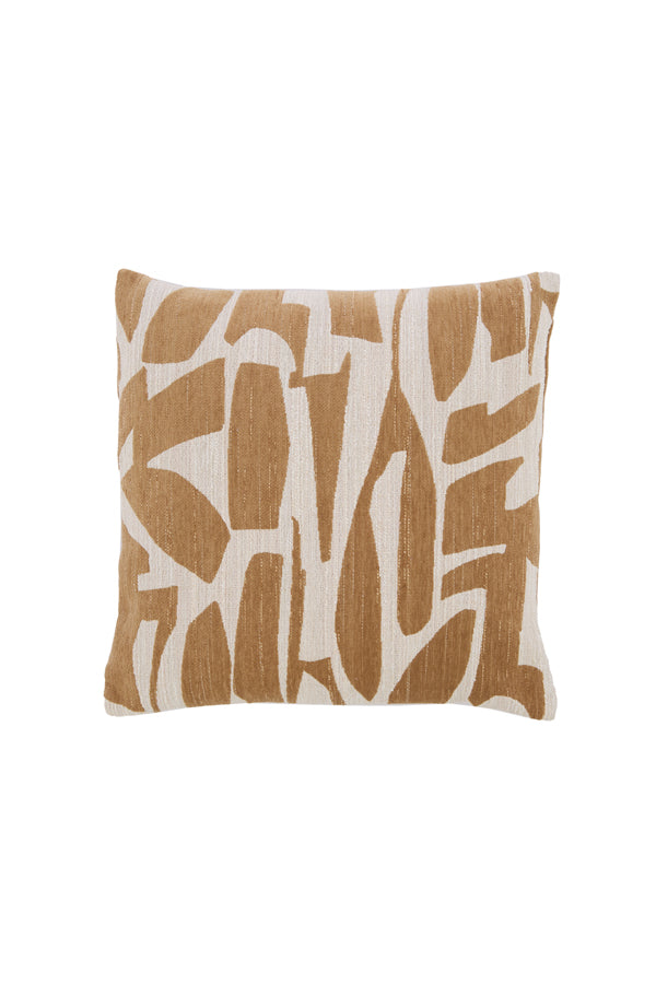 Cushion 45x45 cm PEORIA ocher yellow+cream feather filled