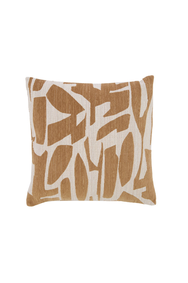 Cushion 45x45 cm PEORIA ocher yellow+cream feather filled
