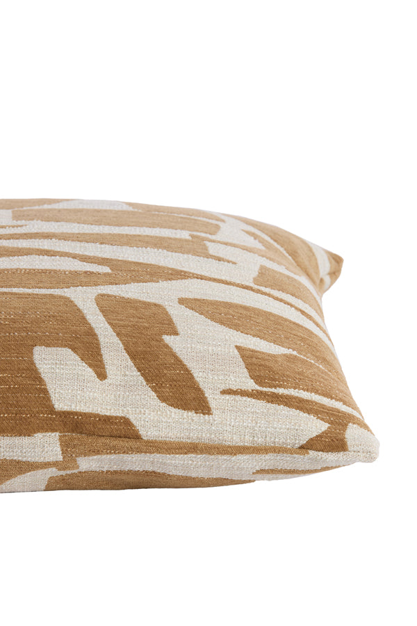 Cushion 45x45 cm PEORIA ocher yellow+cream feather filled