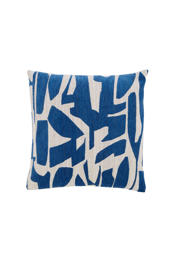 Cushion 45x45 cm PEORIA blue+cream feather filled
